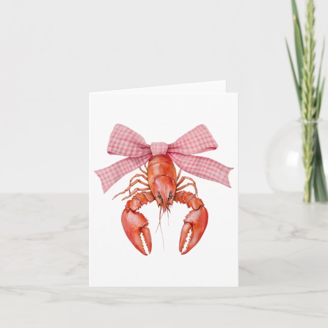 Tarjeta Coqueta de crujiente Bow Crawfish Boster Cajun (Anverso)