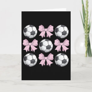 Tarjeta Coqueta de fútbol lazo gráfico de fútbol lindo par