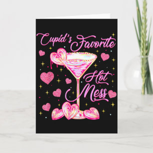 Tarjeta Coqueta Desastre de Cupido Martini de San Valentín