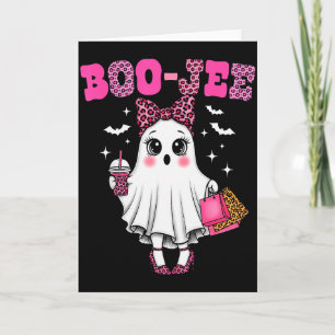 Tarjeta Coqueta Fantasma Leopardo Café Boo-jee Halloween B