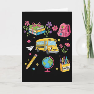 Tarjeta Coqueta Floral Primer Día De Preescolar Jardín De