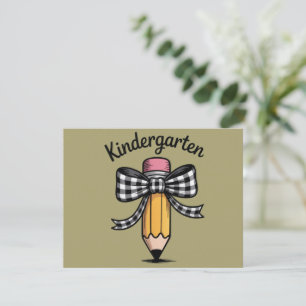 Tarjeta Coqueta Lápiz Arco Maestra de Jardín de Infantes E