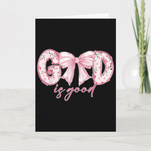 Tarjeta Coqueta lazo de San Valentín Dios es bueno Biblia
