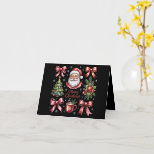 Tarjeta Coqueta Navidad Roja Retro Navideña Fiesta de Navi