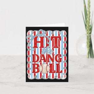 Tarjeta Coqueta Retro Preparada Lazo De Béisbol Día De Jue