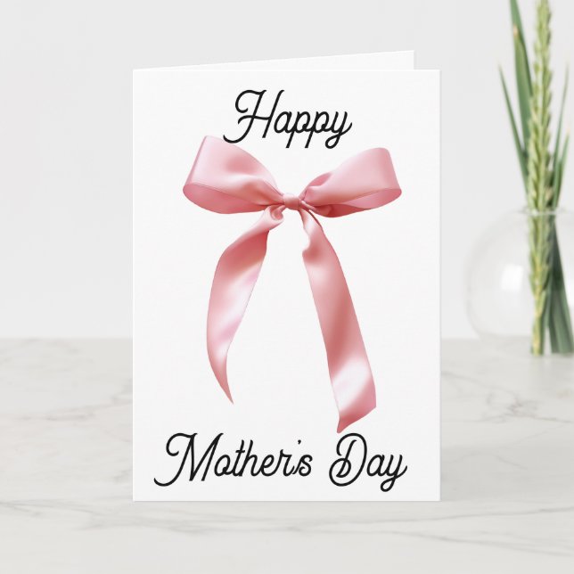 Tarjeta Coqueta rosa se cuece feliz día de la madre (Anverso)
