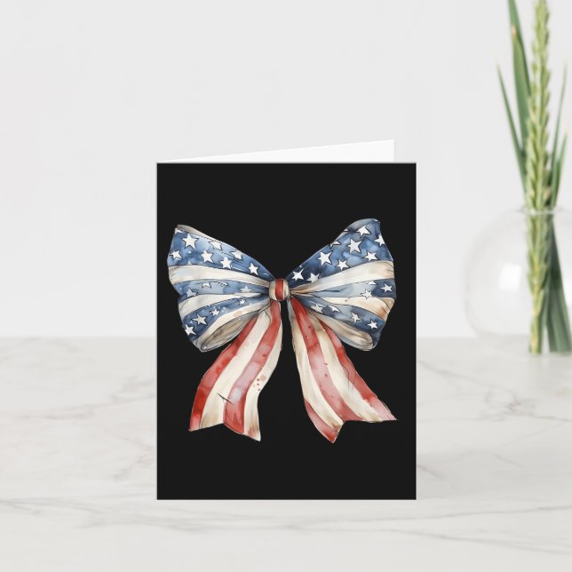 Tarjeta Coquette American Bow Independence Day Shirt (Anverso)
