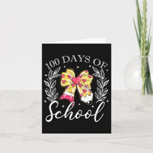 Tarjeta Coquette Bow 100 Días De Escuela Lápiz De Maestra