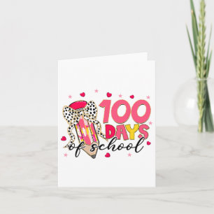 Tarjeta Coquette Bow 100 Días De Niños Chicas De Lápiz Esc