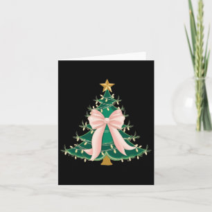 Tarjeta Coquette Bow Árbol de Navidad Rosa dobla las mujer