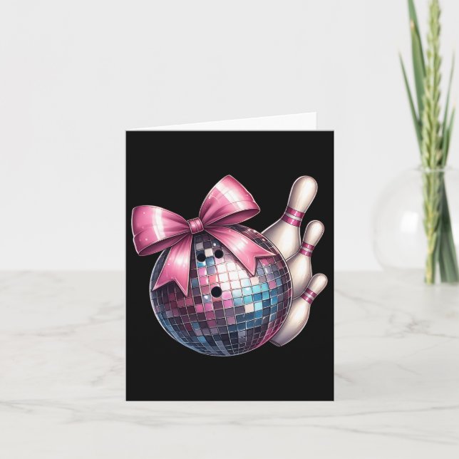 Tarjeta Coquette Bow Bowling Ll Pins Disco Bowle (Anverso)
