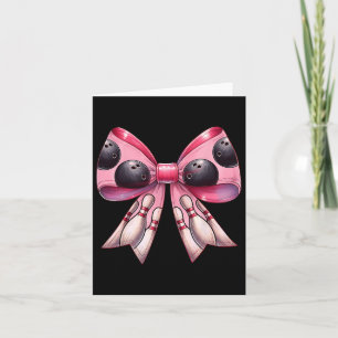 Tarjeta Coquette Bow Bowling Ll Pins Pattern Bowler Pink M