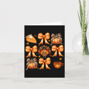 Tarjeta Coquette Bow Calabaza Pie Turco Autum de Acción de