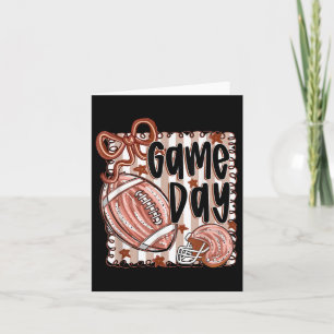 Tarjeta Coquette Bow Funny Girly Football Game Day Touchdo