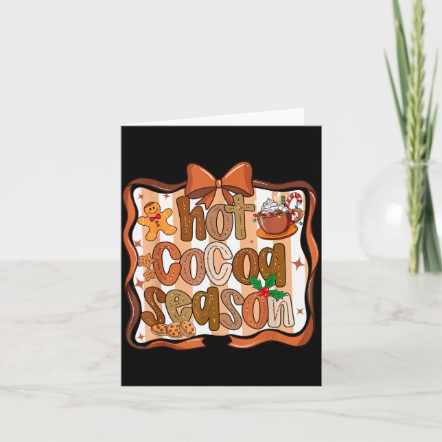 Tarjeta Coquette Bow Hot Cocoa Season Gingerbread Christma (Anverso)
