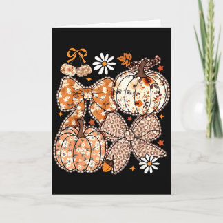 Tarjeta Coquette Bow Pumpkin Season Thanksgiving Autumn Fa