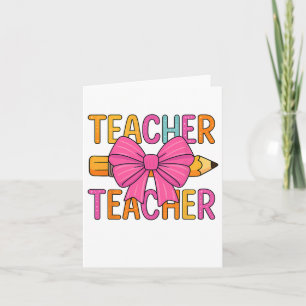 Tarjeta Coquette Bow Regalos A Profesora Feliz Primer Día