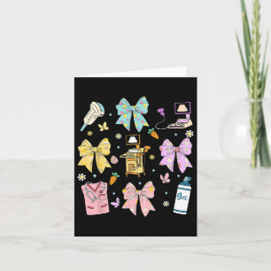 Tarjeta Coquette Bow Sonographer Easter Ultrasonido Tech S