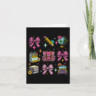 Tarjeta Coquette Bow Student Teacher Life First Day Back T