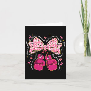 Tarjeta Coquette Boxing Guantes Cáncer de Mama De Cinta Ro
