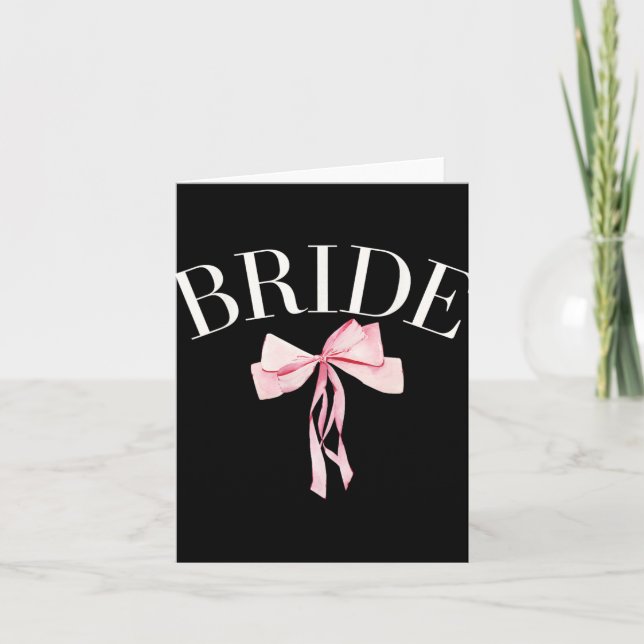 Tarjeta Coquette Bride con Coquette Bows Engagement Brida (Anverso)