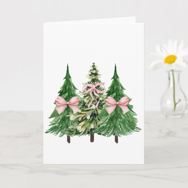 Tarjeta Coquette Christmas Tree, Mama Cancer AwarenessCo (Planta pequeña)