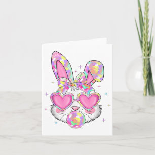Tarjeta Coquette Cuerdo Bow Easter Day Conejo Oreja Gir