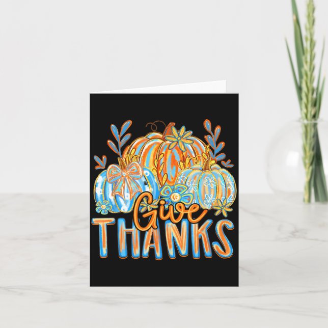 Tarjeta Coquette Give Thanks Christian Thanksgiving Floral (Anverso)