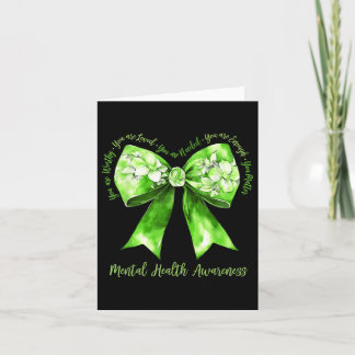 Tarjeta Coquette Green Bow Support Warrier Mental Health A