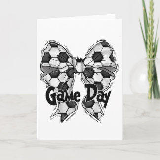 Tarjeta Coquette Lazo Fútbol Día de Partido Mamá Fútbol Ma