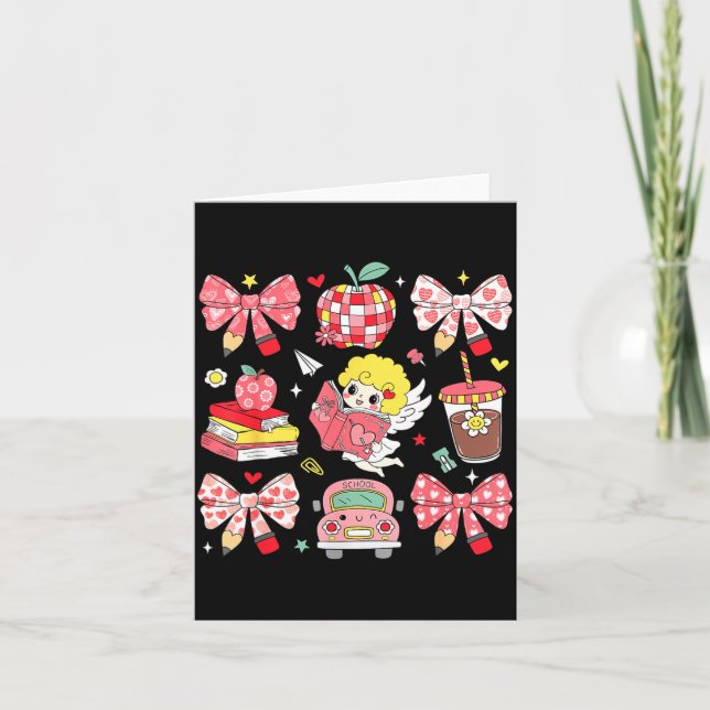 Tarjeta Coquette Nk Bow Teacher Appreciation Valentines Da (Anverso)