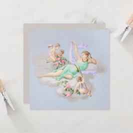 Tarjeta Coquette Pastel Angel Clouds