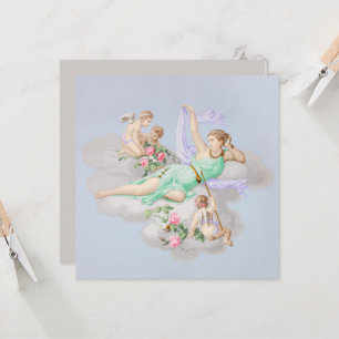 Tarjeta Coquette Pastel Angel Clouds