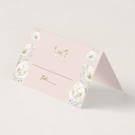 Tarjeta Coquette rosa Bow Floral Boda Número de tabla