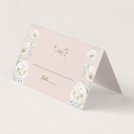 Tarjeta Coquette rosa Bow Floral Boda Número de tabla