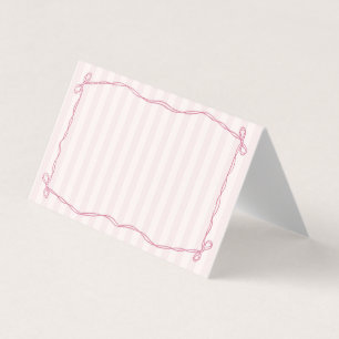 Tarjeta Coquette rosa Bow Pastel Place Card Decoración de 