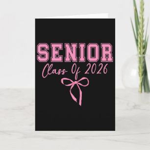 Tarjeta Coquette Senior 2026 Cl de 2026 Lazo Rosa Graduaci