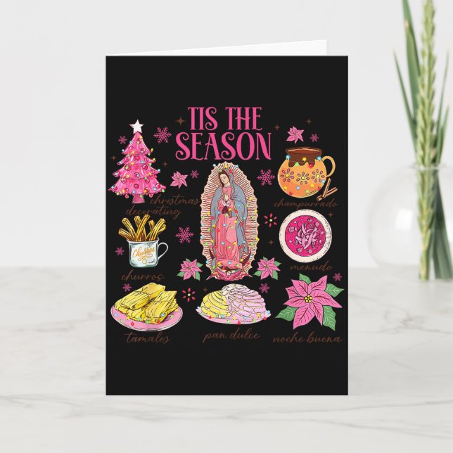 Tarjeta Coquette Tis The Season Mexican Christmas Spanish  (Anverso)