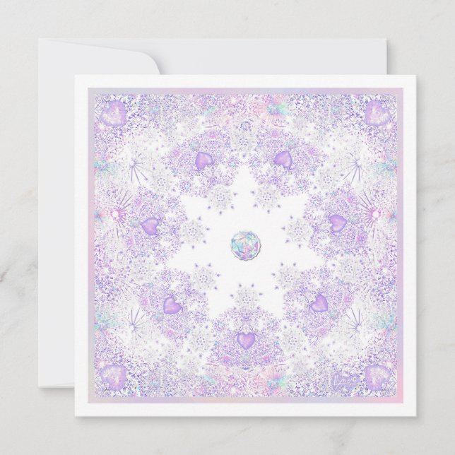 Tarjeta cora nieve y corazón escarchado (Anverso)