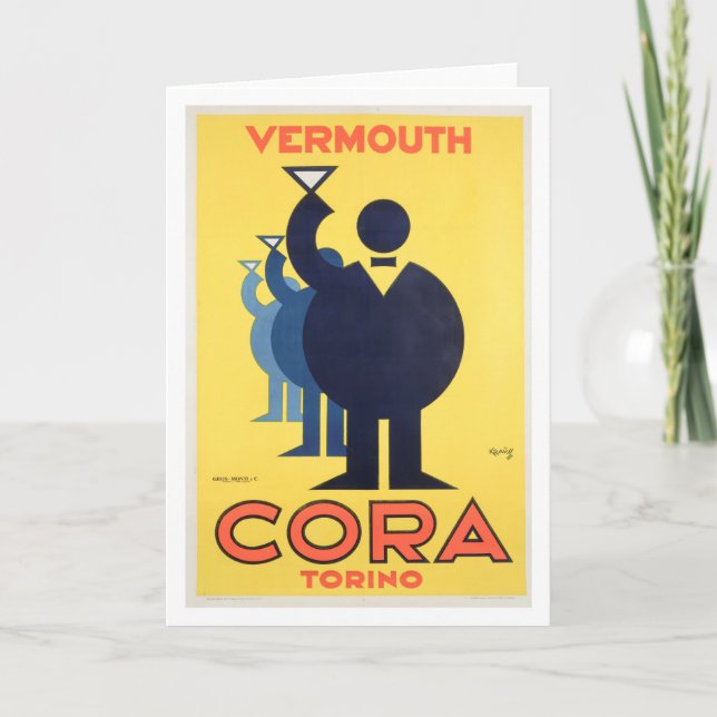 Tarjeta Cora Vermouth Torino - Poster publicitario de époc (Anverso)