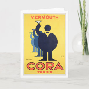 Tarjeta Cora Vermouth Torino - Poster publicitario de époc