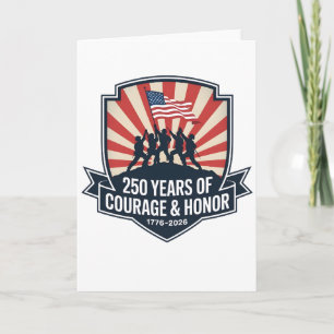 Tarjeta Coraje Patriótico Honor Aniversario Americano