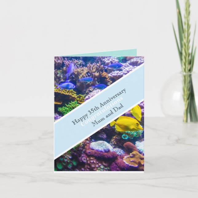 Tarjeta Coral del 35° Aniversario del Boda (Anverso)