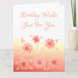 Tarjeta Coral Flowered Happy Birday