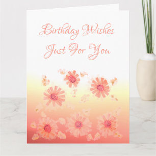 Tarjeta Coral Flowered Happy Birday
