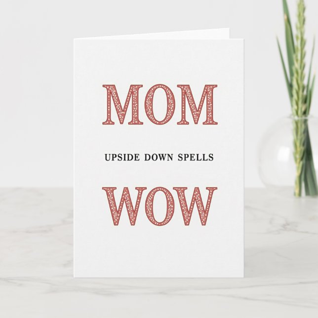 Tarjeta Coral Glitter Mamá Wow (Anverso)