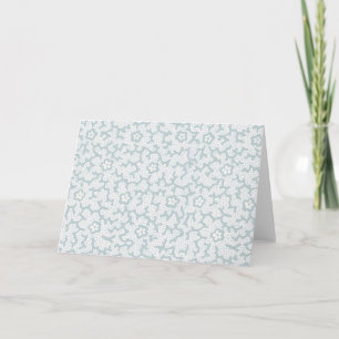 Tarjeta Coral Marino Floral, Azul Celadón Suave