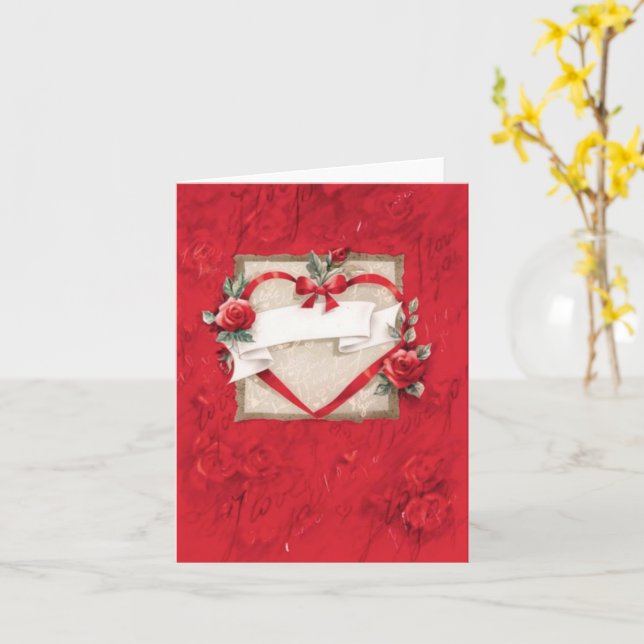 Tarjeta Corazón (flor amarilla)