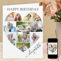 Corazón 11 Fotocolage Nombre Elegante Cumpleaños