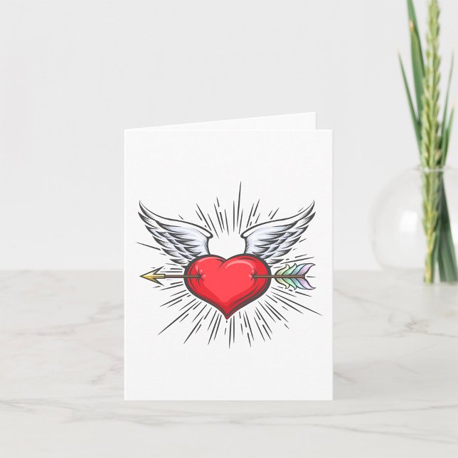 Tarjeta Corazón Alado con Tatuaje de Flecha (Subido por el creador)